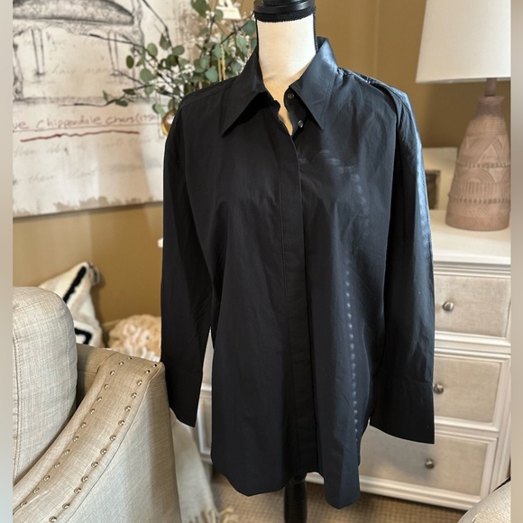 💵 NWT | Banana Republic | The Oversized Shirt in Black - Picture 5 of 13